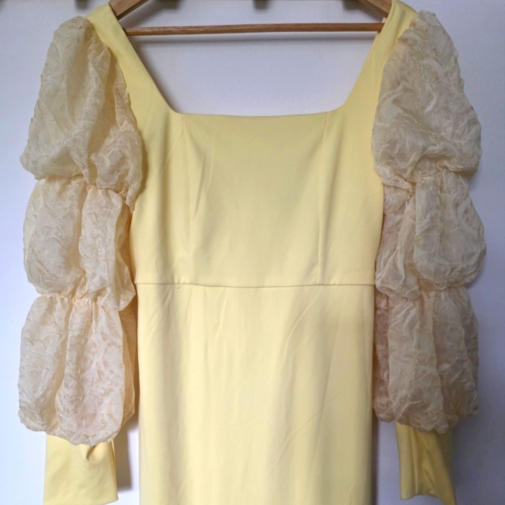 SHEIN Yellow Long Sleeve Dress - Picture 4 of 10